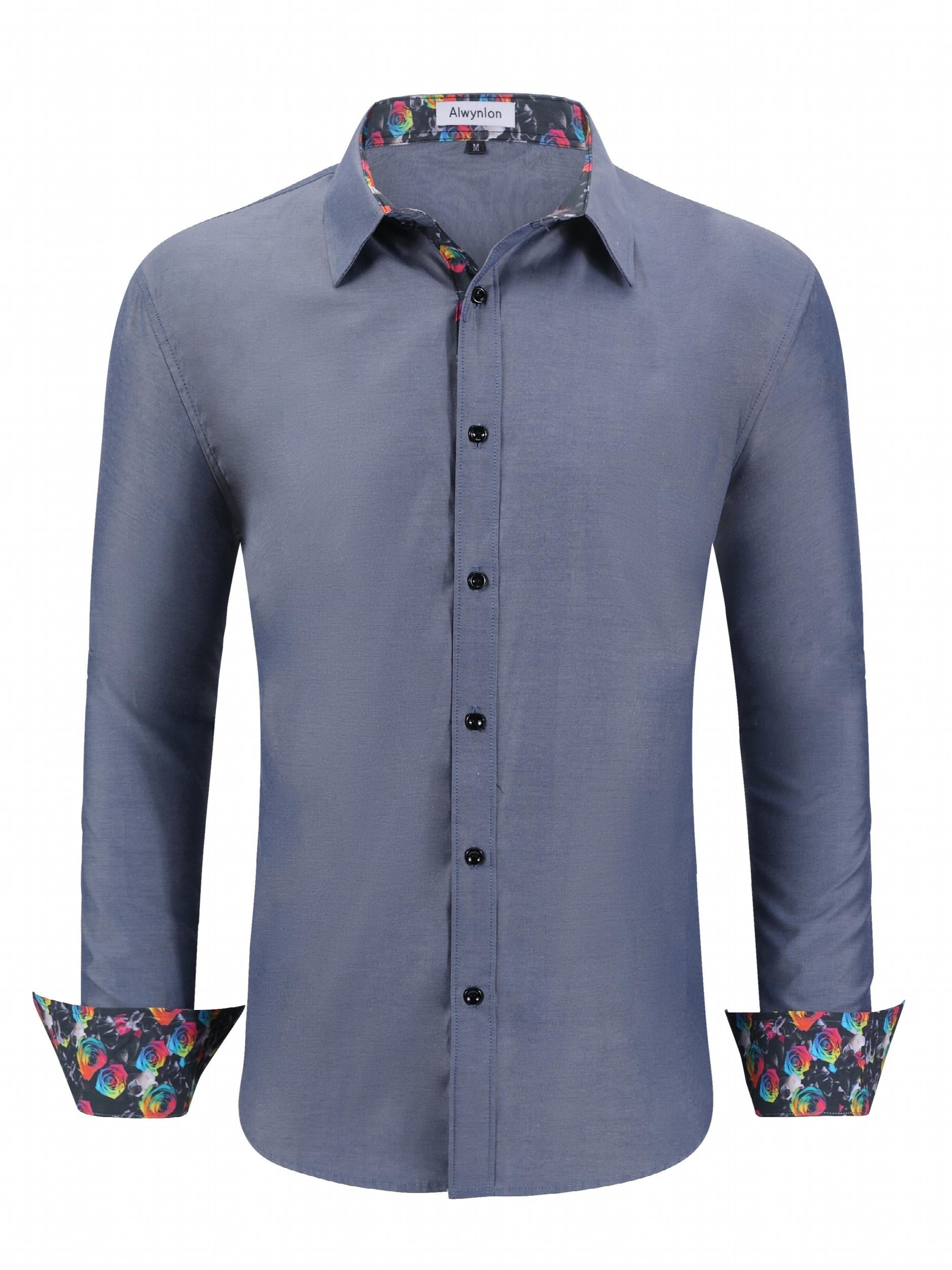 Men's Casual Button Up Long Sleeve Shirt