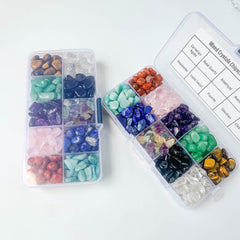 2LB 10 Rare Crystal Gem Collection Box Reiki Healing Wishing Bottle Inlay Wood A