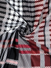 Plaid Print Cold Shoulder Jumpsuit