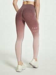 Gradient Hollow Fitness High Waist Yoga Leggings