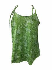 Floral Print V Neck Cami Top Lace Up Sleeveless