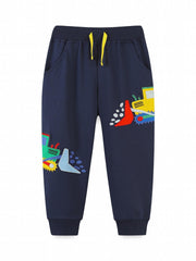 Excavator Print Boys Sweatpants Quick dry Jogger Pants Kids Clothing