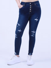 Women's Ripped High Rise Skinny Jeans