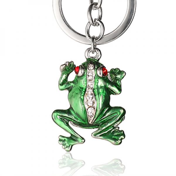 Frog Car Keyring Rhinestone Crystal Key Bag Charm Pendant Chain
