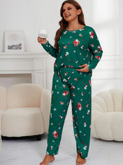 Christmas Loungewear Set Women's Plus Long Sleeve T shirt & Pants