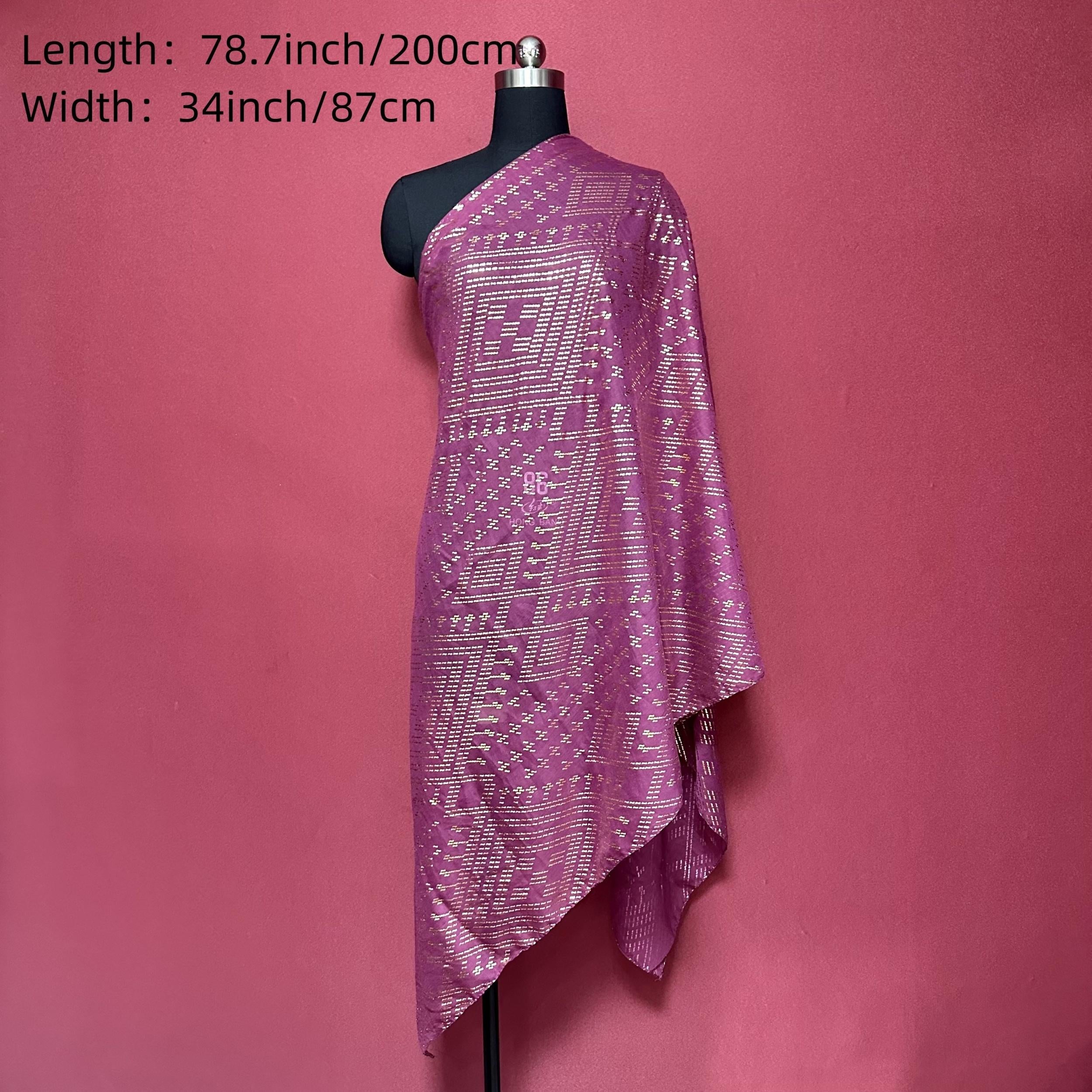 Hot Stamping Purple Cotton Scarf Women Hijab Turban