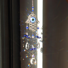 Crystal Evil Eye Suncatcher for Home Protection