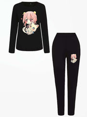 Anime Print Top & Leggings 2 Piece Set