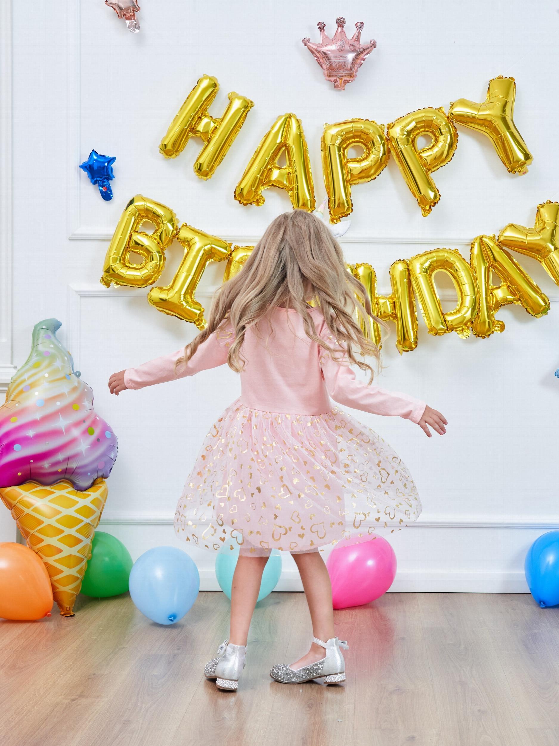 Princess Unicorn Sequin Long Sleeve Fall Dress Kids Birthday Party Wedding Tulle