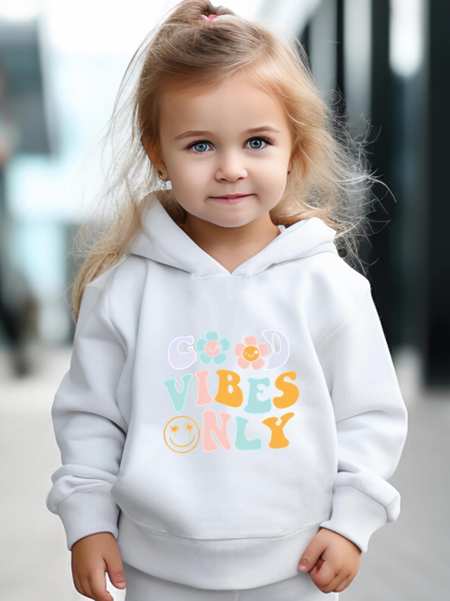 Letter & Flower Print Girls Outfits for Sports Spring Fall