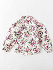 Little Girls Spring Floral Blouse Shirt Long sleeved Top Children s Casual Shirt