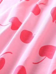 Girls Cherry Print Casual Summer Shorts Cotton Kids Beach Shorts