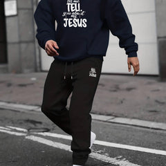 Men's Hooded Sweatshirt & Drawstring Sweatpants Set