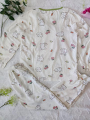 Rabbit Print Pajama Set Women's Sleepwear