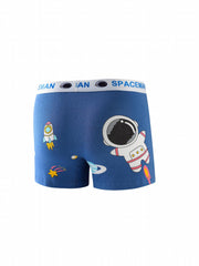 4pcs Astronaut Print Boys Cotton Boxer Briefs