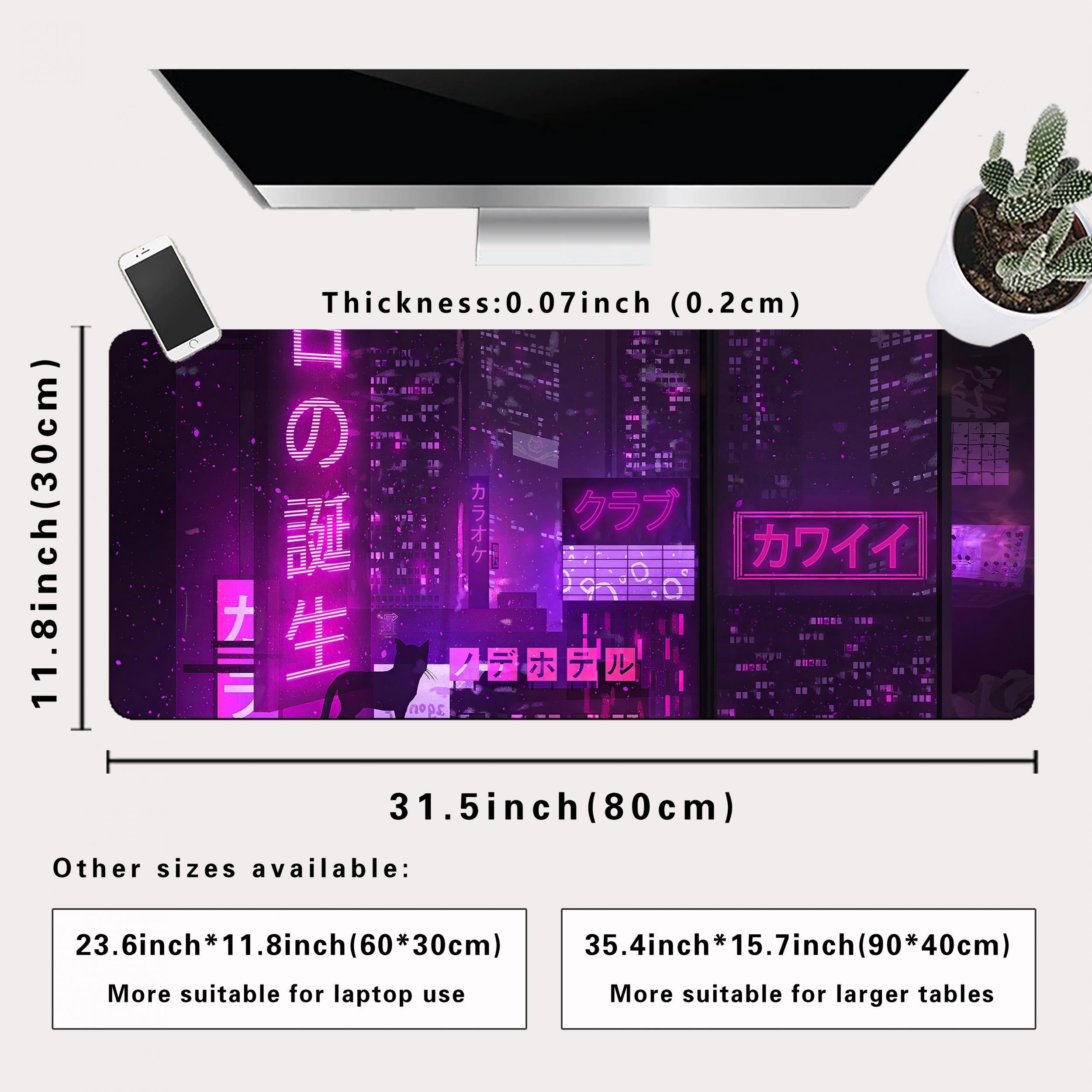 Extended Gaming Mouse Pad Non Slip Rubber Base Waterproof Desk Pad for Work