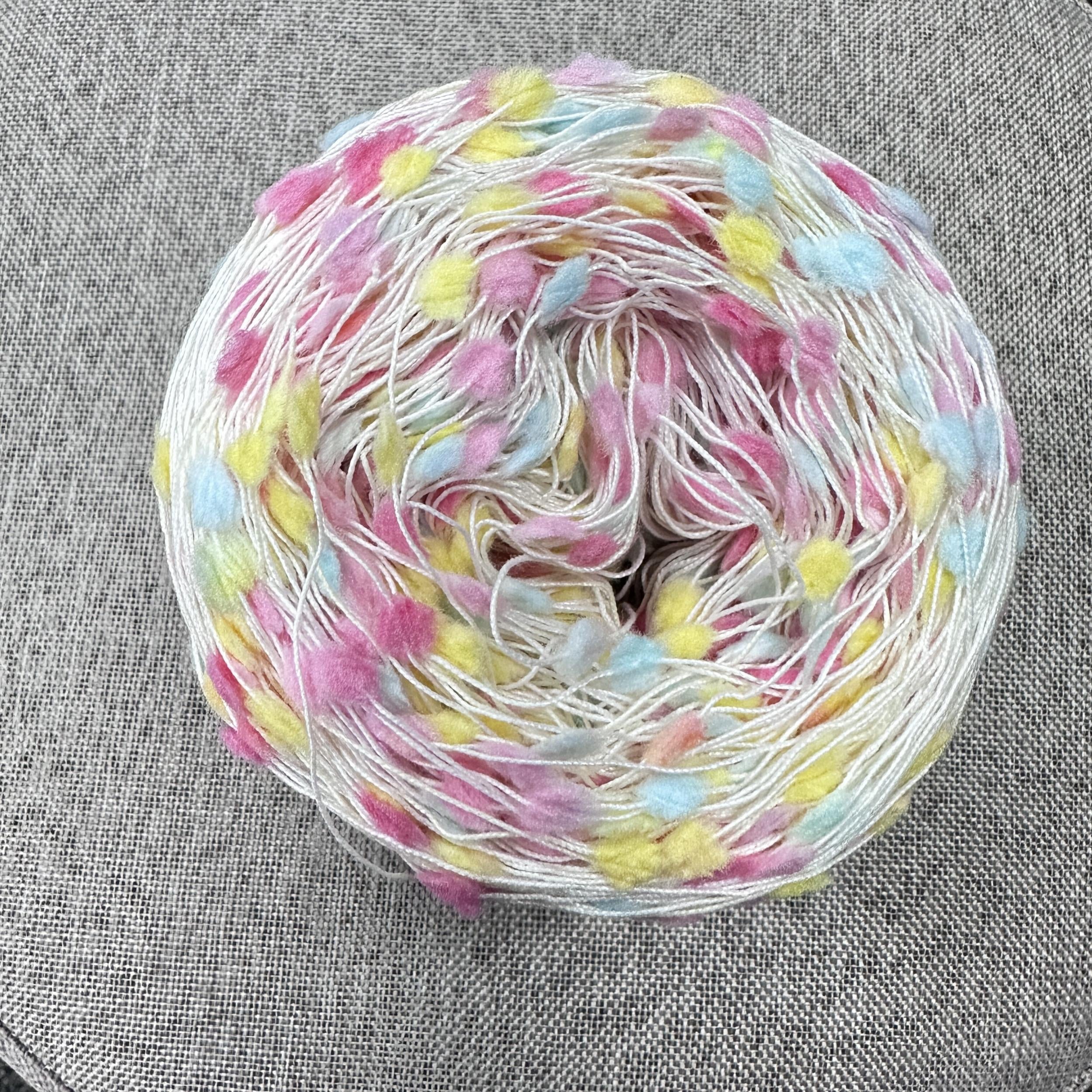 Rainbow Yarn With Pom Pom For DIY Crocheting Knitting Scarf Coat Crafts
