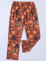 Kid's Cartoon Pattern Pants Elastic Waist Loungewear Comfy Casual PJ