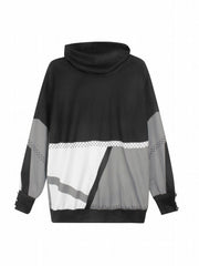 Block Turtle Neck Sweatshirt for Women