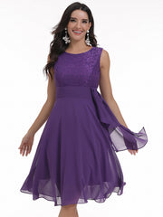 Women's Lace Chiffon Party Cocktail Dress