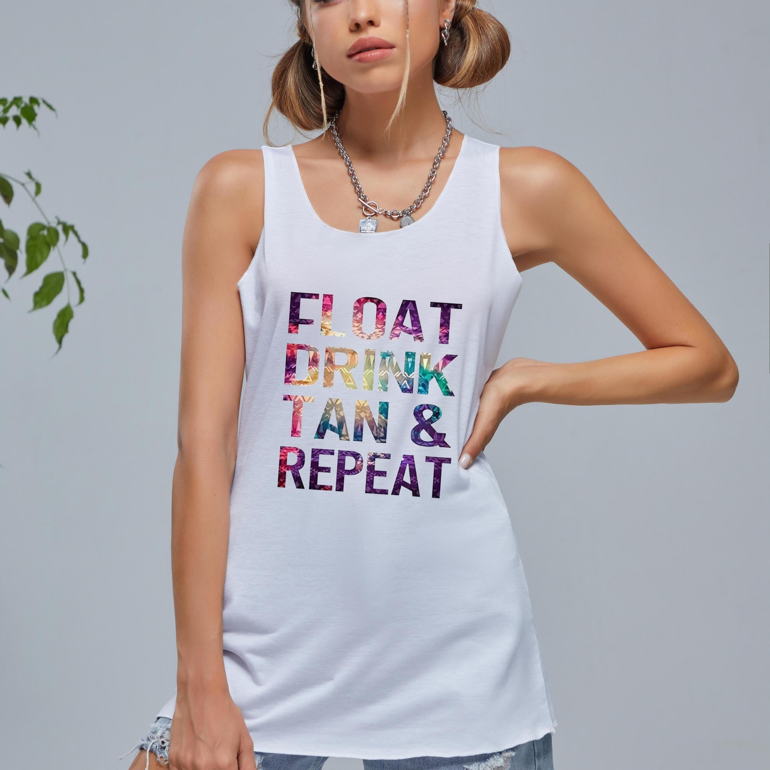 Graphic Casual Sports Tank Top Sleeveless Shirts Women's Summer Tops