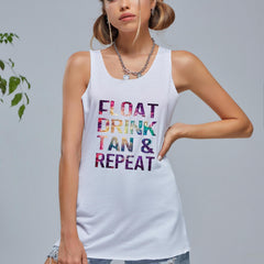 Graphic Casual Sports Tank Top Sleeveless Shirts Women's Summer Tops