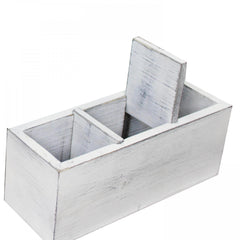 Wooden 3-Grid Desktop Storage Box Office Home Fork Spoon Chopsticks Holder