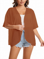 Sheer Slight Stretch Cover Up Cardigan