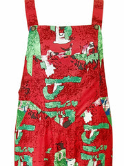 Casual Allover Print Button Detail Square Neck Wide Leg Jumpsuit