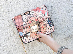 Floral Printing Women Tote Handbag Girls Crossbody Satchels