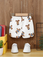 Boy's Bear Graphic Shorts Babies Children's Summer Casual Clothes