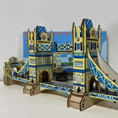 DIY 3D Tower Bridge Wooden Building Decoration & Puzzle Toy