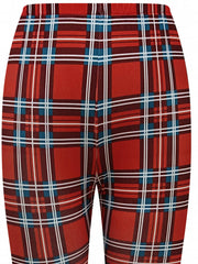 Plaid Print Block Yoga Pants High Stretch Leggings