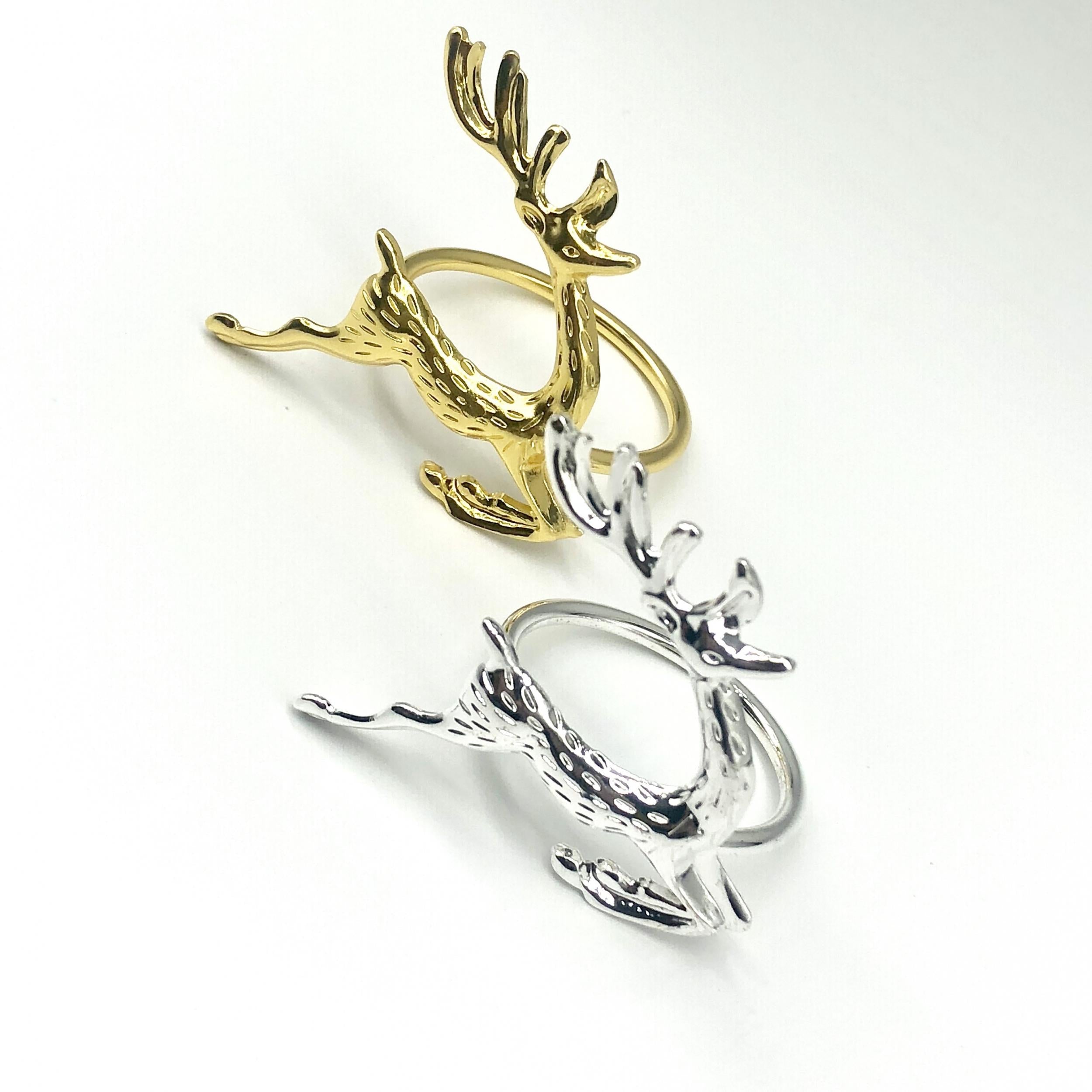 10pcs Napkin Ring Fawn Napkin Circle Christmas Gift Tableware
