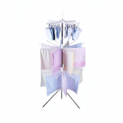 Foldable Clothes Drying Rack Mobile Towel Laundry Stand