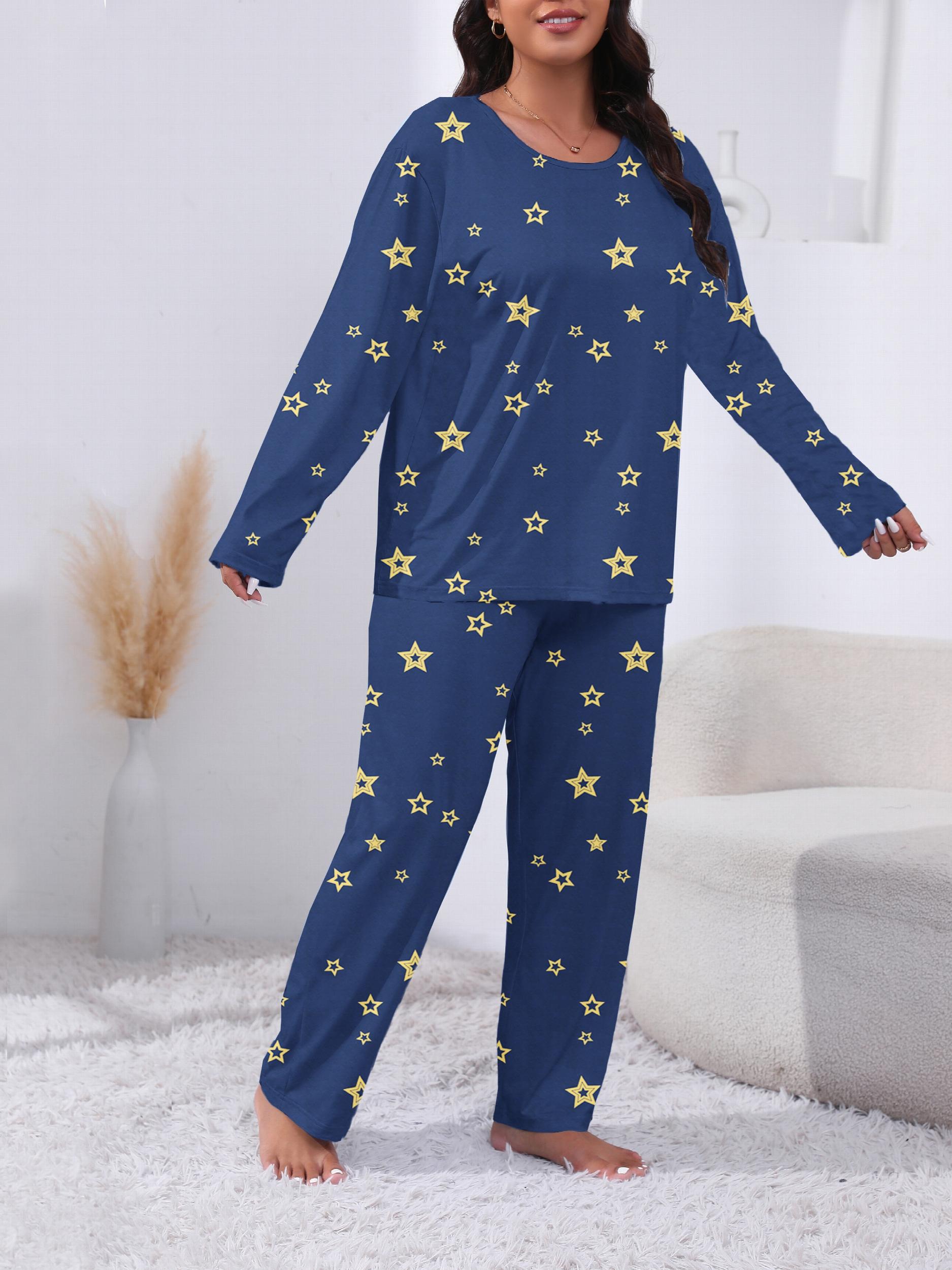 Allover Star Print Tee & Pants Pajama Set