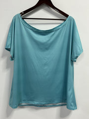One Shoulder Batwing Sleeve Top & Printed Skirt Set