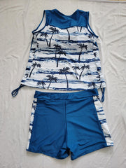Coconut Tree Print Tankini Set