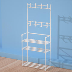2-in-1 Multifunctional Shoes Organizer Shelf with Coat Rack