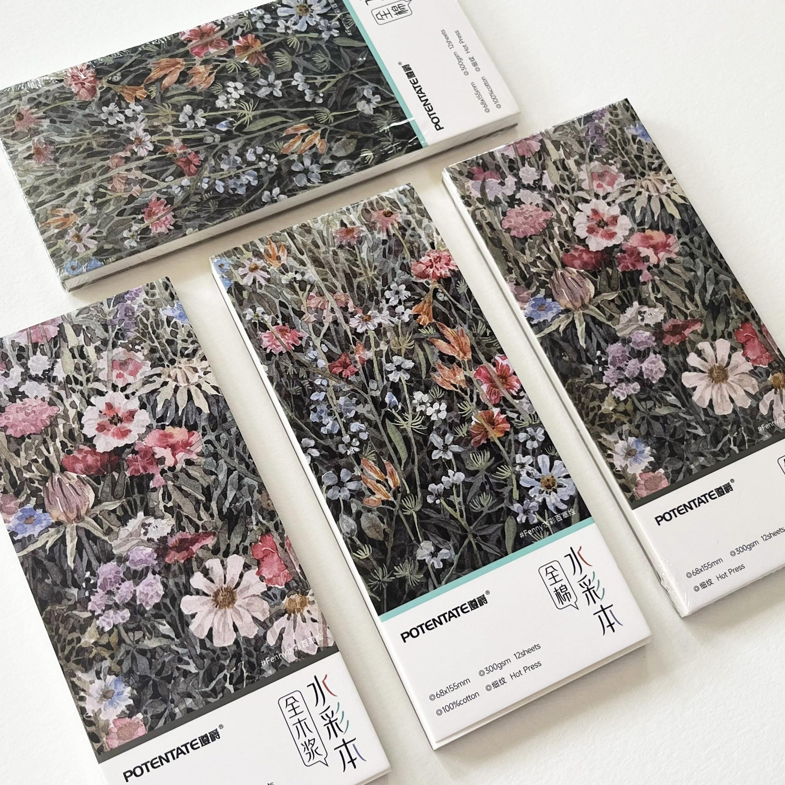 100% Cotton Watercolor Paper Pad 6x15 Hot Press 300GSM - 12 Sheets