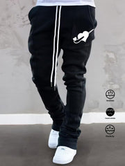 Red Heart Pattern Letter Print Joggers Men s Casual Loose Fit Pants