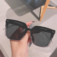 Square Sunglasses Rivet Decor Jelly Glasses UV400