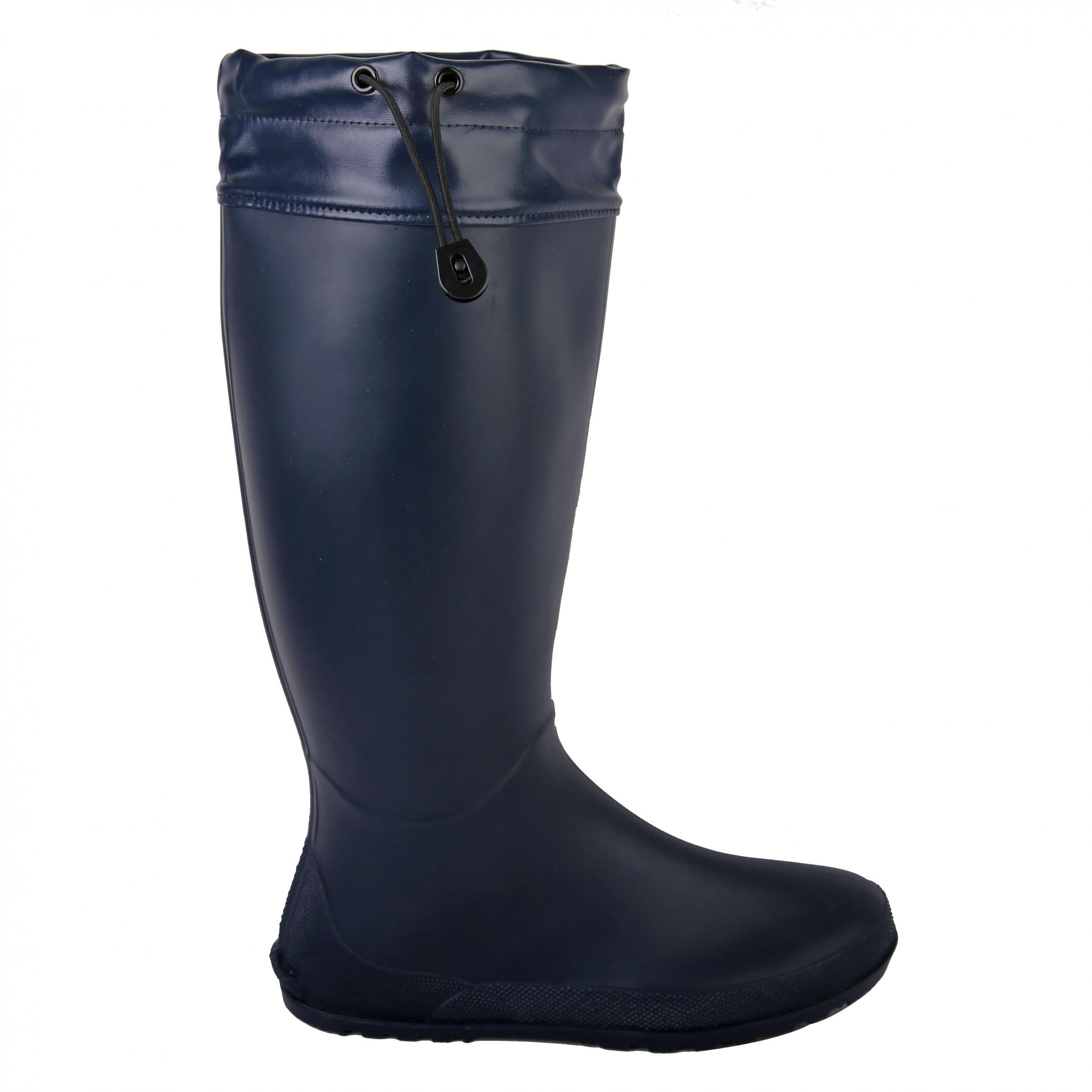 Waterproof PVC Round Toe Flat Rain Boots Lightweight Comfortable