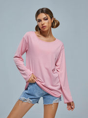 Long Sleeve Sports Casual Top Round Neck Running Shirt