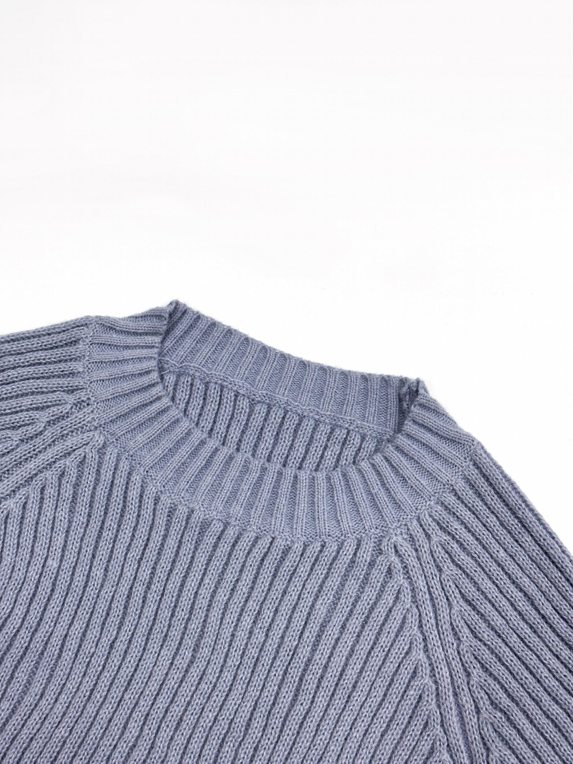 Solid Two-piece Set Sweater & Wide Leg Pants