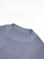 Solid Two-piece Set Sweater & Wide Leg Pants
