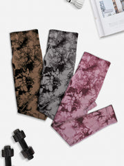 Tie Dye High Waist Yoga Pants With Pocket