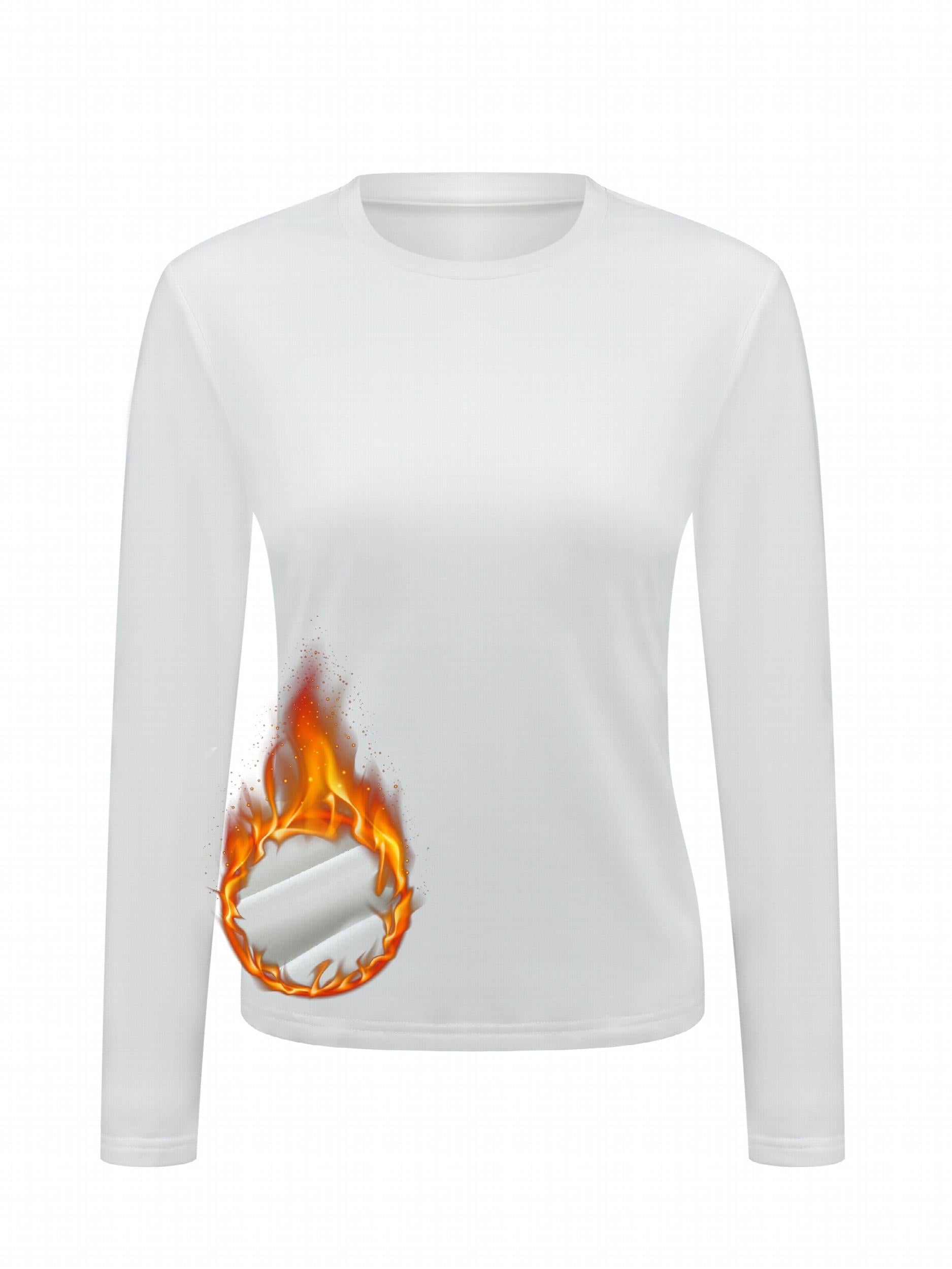 Soft Thermal Underwear Top Solid Long Sleeve Women's Loungewear
