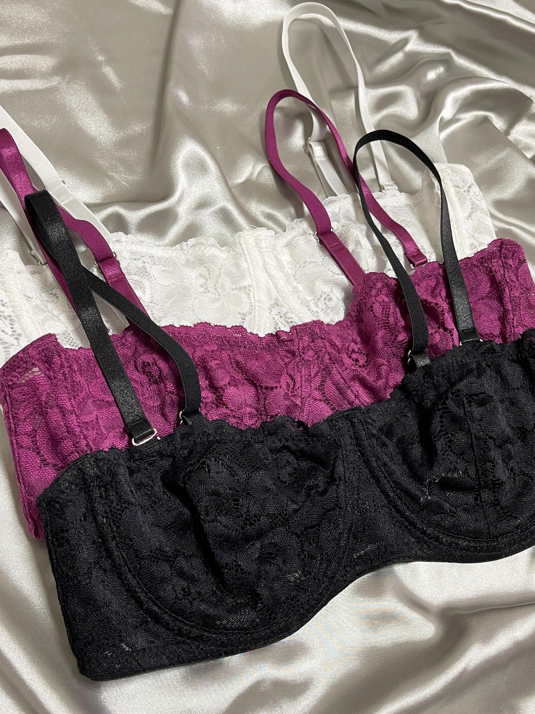 3pcs Lace Unlined Bras Women's Lingerie