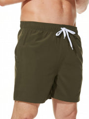 Classic Quick Drying Board Shorts With Mesh Lining & Pockets Swim Trunks